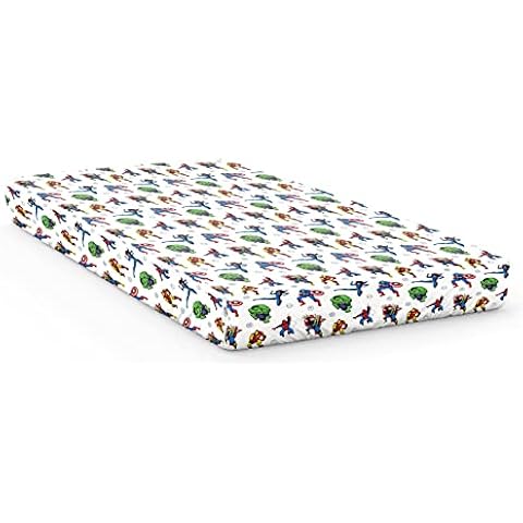Marvel Comics Avengers Fighting Team 100% Cotton Single Fitted Sheet Cover