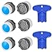 6 piezas Aireador Grifo Baño Ahorro Agua M18,5 Aireador Atomizador Inserte el Lavabo Adaptador Filtro Grifo ABS Filtro Difusor Grifo para Baños Cocinas Fregadero con 2 Llave de Desmontaje (azul)