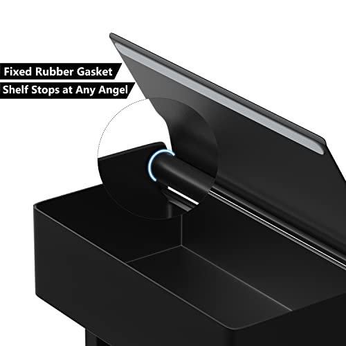 Tindbea Toilet Paper Holder With Shelf, Matte Black Flushable Wet Wipes Dispenser For Bathroom Storage, Wall Mount Stainless Steel Tissue Roll Holder For Feminine Product (Regular) #TOP3