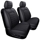 YIERTAI Dodge RAM Seat Covers Fit for 2009-2023 2024 2025 2026 1500/2500/3500HD Pickup Front Seats Only Crew Double Cab Quad Cab Waterproof Leather Seat Covers(2 PCS Front only/Black)