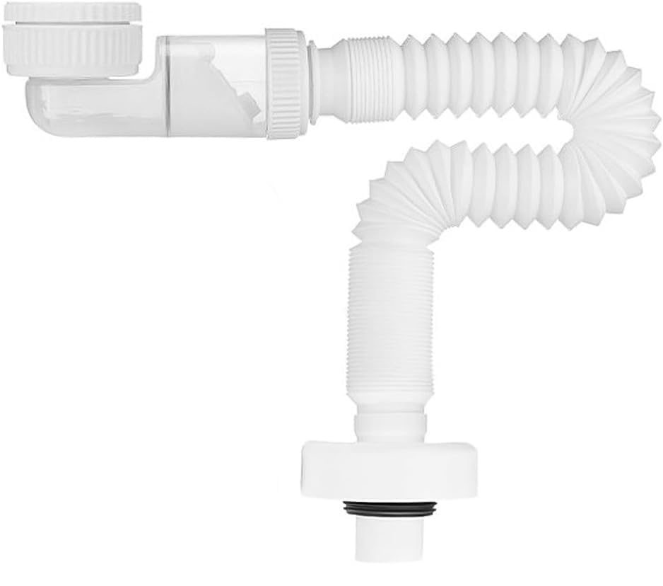 Fokroin Tuyau de vidange flexible, Siphon Gain de Place, Égouttoir de Bonde de Lavabo, Sip-hon Lavabo, Si-phon lavabo flexible, Tuyau de Vidange Remplaçable,...