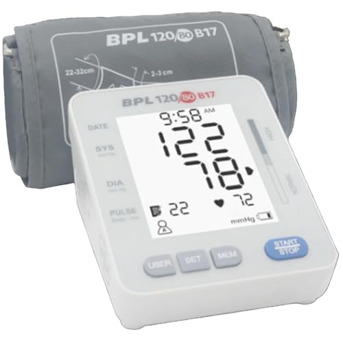 Image of BPL Medical Technologies B17 Digital Blood Pressure Monitor Fully Automatic BP Checking Machine with USB type-C port, LCD Display | 3 Years Warranty