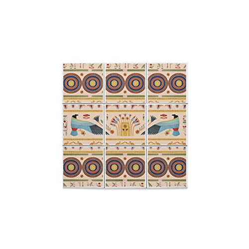 Carreaux céramique hiéroglyphes pour masquer un mur nu et personnaliser votre bureau