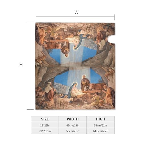 Image of Christmas Nativity Scene Religious Vintage Retro Mailbox Covers Magnetic Mailbox Wraps Post Letter Box Cover Standard Oversize 21 inchX18 inch /25.5 inch X 21 inch Mailwrap Garden Home Decor