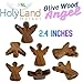 Holy Land Market Hand-Carved Olive Wood Guardian Angel from Bethlehem, 2.5 Inch Religious Figurine with Red Velvet Pouch and Certificate of Authenticity