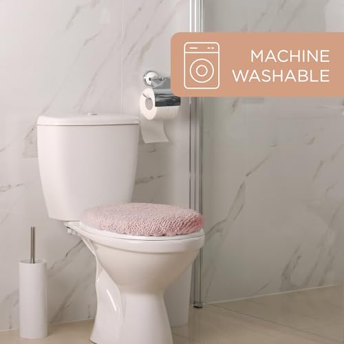 TOWN & COUNTRY EVERYDAY Ultra Plush Solid Tufted Toilet Lid Cover, Soft and Absorbent, Non-Slip Cover, Machine Washable, Blush, 18"x19" by TOWN & COUNTRY EVERYDAY - Image 4