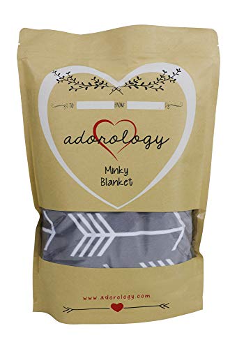 Image of Adorology Minky Nursery Blanket, Gray White Arrows Design, Great for Any Mom to Be, Toddler Blanket