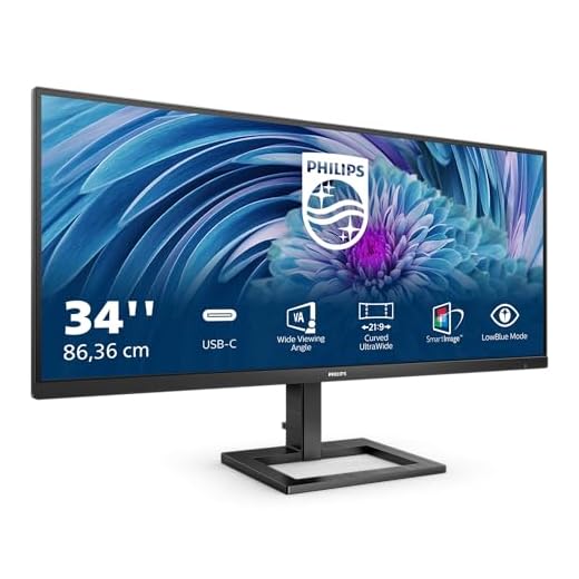 Philips 346E2LAE - Monitor WQHD de 34 pulgadas, Adaptive Sync, altavoz, altura ajustable (3440 x 1440, 100 Hz, DisplayPort, HDMI, USB-C, concentrador USB) Negro