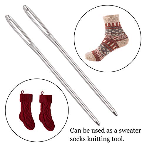 Bronagrand 50Pcs 2.7 Inch Metal Large Eye Blunt Needles Yarn Needles For Knitting Crochet Projects #TOP5