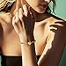 Emibele Gold Heart Charm Bracelet for Women, Stainless Steel Non Tarnish 18K Gold Plated Charm Bracelet, Adjustable Puffy Heart Pendant Jewelry, Fashion Jewelry Gifts for Valentine's Mothers Day