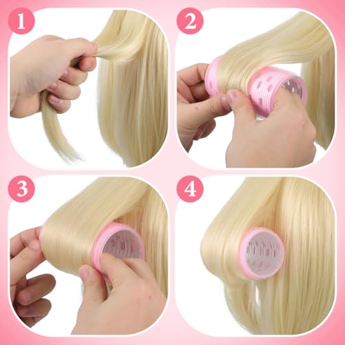 OATIPHO 2 rulos Jumbo Bang con núcleo de aluminio, sin calor, autoadhesivos, para rizos naturales voluminosos en cabello corto y largo, fácil - imagen 5