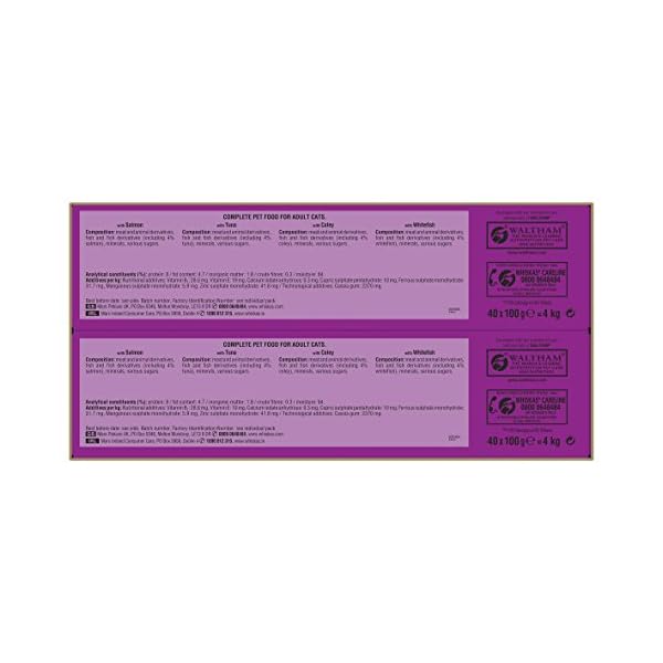 Whiskas Pouches Jelly Fishermans Choice Packung Nass Katzenfutter (40 x 100g) (Einheitsgröße) (Fishermans Choice) – Bild 5
