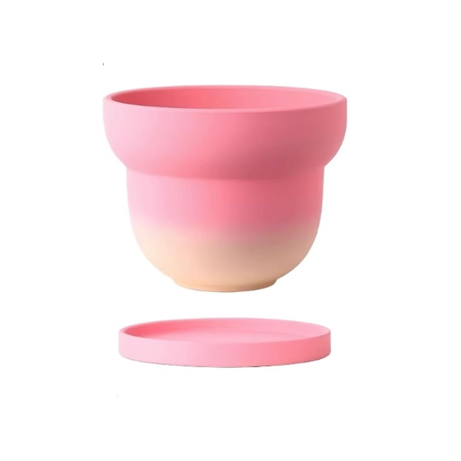 Cenz-888 flowerpot Minimalist, Unglazed Ceramic Cylindrical Plant Pot In A Gradient Of Pink, For Houseplants Pots for Plants(Large)