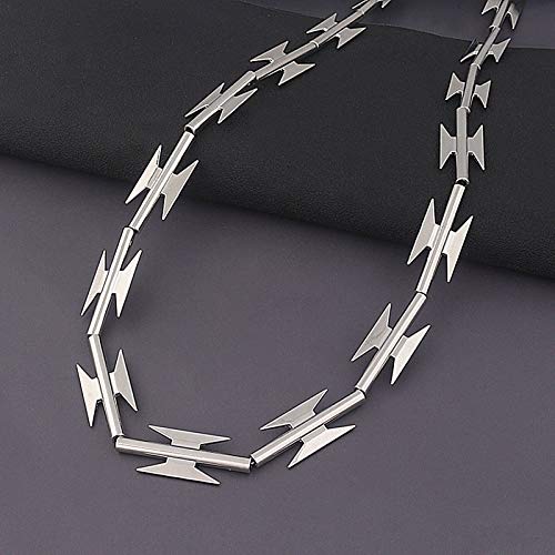 JENPECH Colar com Pingente de Strass, Corrente de Clavícula, Joia Punk Personalidade Hip Hop Espinho