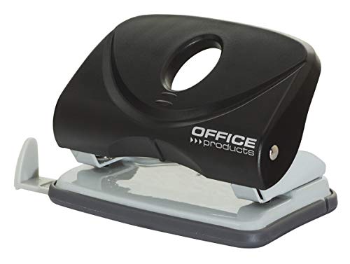 OFFICER PRODUCTS PRODUCTS 18051411-05 Locher/bis 20 Blätter/Mechanismus und Gehäuse aus Metall/Kunststoffarm (ABS)/ Farbe: Schwarz/Rutschfeste Kunstsoffkappe für den Boden