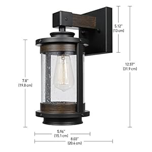 Globe electric 65931 1 light wall sconce dark bronze dark wood finish accents seeded glass shade wall lights for bedroom kitchen sconces wall lighting wall lights for living room dimmable  urban country home decor