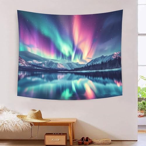 Aurores boréales 3D tapisserie murale pour créer une ambiance zen dans votre chambre à coucher