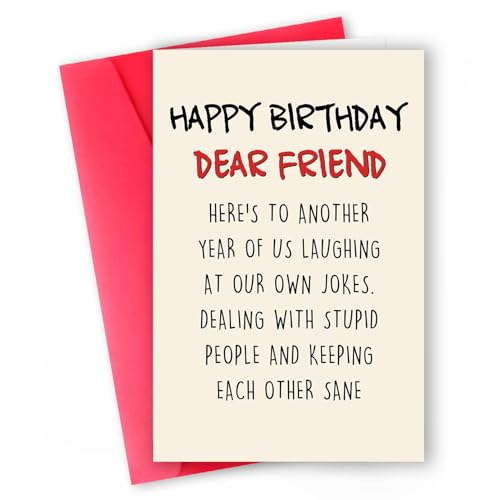 ICOOLYI Funny Birthday Card for Best Friend,Birthday Card for Bestie,Humorous Card for Women,Men,Happy Birthday Card,Here's To The Time We Spent Together