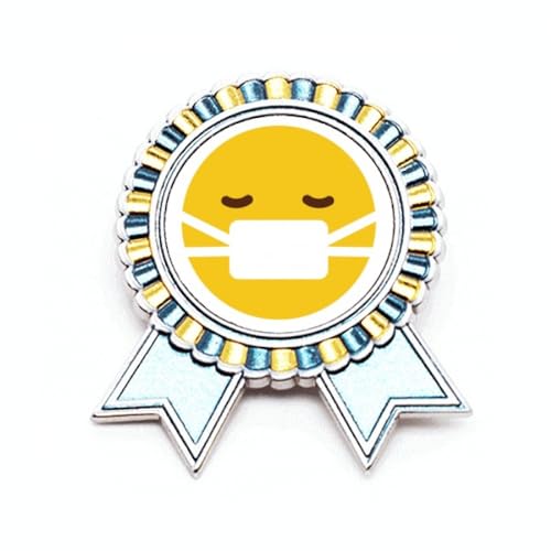 Broche tête de malade jaune en métal M pour personnaliser vos vêtements