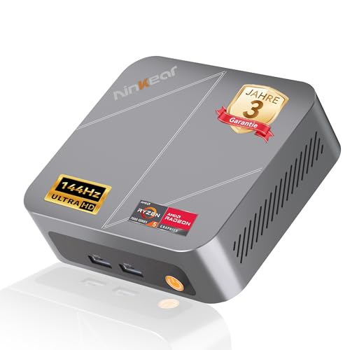 Ninkear Mini PC mit AMD Ryzen 7430U für Arbeit und Spiele, (3-Jahren-Garantie), 16GB RAM 512GB SSD, unterstützt PS4 Emulator Gaming, Ultra-leise, Dreifach 4K Display, WiFi6E, Mini Computer für Büro