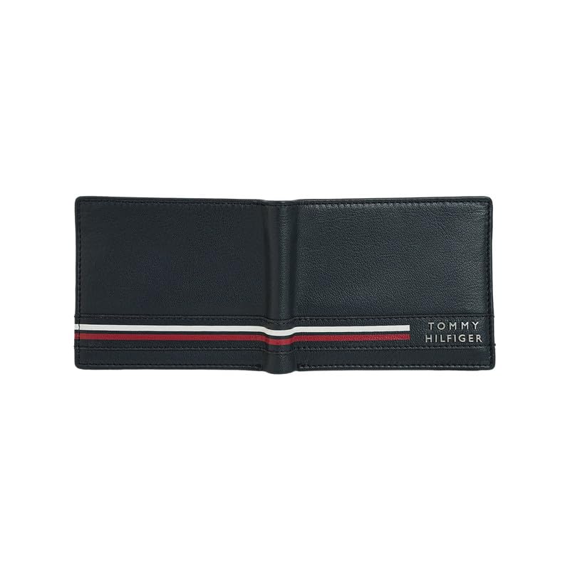 Image of Tommy Hilfiger Men's Forcados Passcase Wallet - Navy | Solid Textured Leather | Removable ID Case| Purse for Men | Ideal for Gifting