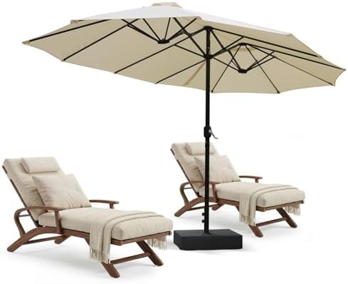 VOWNER Parasol de Jardin Exterieur, Parasol Double Rectangulaire ...