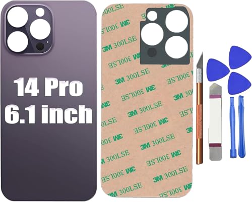 Remplacement vitre dos iPhone 14 Pro couleur violette avec kit outils de réparation