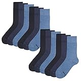 Skechers 12 Paar Herren Sportsocken Crew Socken SK41007, Farbe:Blue, Socken & Strümpfe:43-46