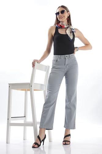 Image of RAGZO Relaxed Fit Jeans for Women || Women High Waist Jeans Pants || Flare Denim Jeans || Loose Fit Jeans for Women