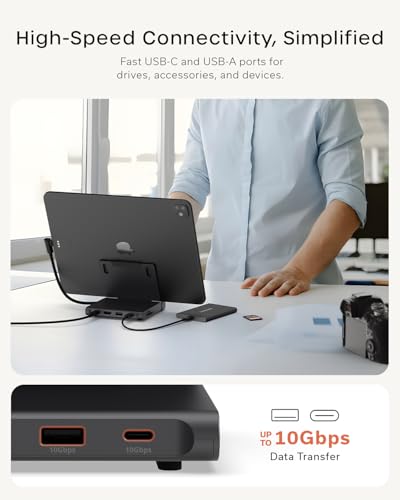 Image of Satechi USB-C Stand Hub, Foldable Workstation with 4K@60Hz HDMI Display Expansion and 100W Power Delivery Charging, Designed for Tablets, Laptops & Smartphones, Up to 13-inch, Space Black