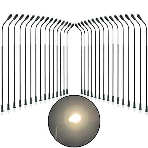Freell フリール 街灯 LED ライト 3V 電球色 オレンジ 78mm 30本セット モデル街灯 道路灯 街灯柱 鉄道模型 建物模型 ジオラマ 制作 ミニチュア ミニフィギュア DIY 30本入り レイアウト 町 街 住宅模型 外観 模型 ディスプレイ (電球色（オレンジ）, 78mm)（Amazon）