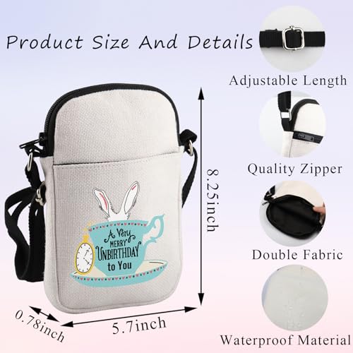 PLITI White Rabbit Gifts Princess Fans Gift A Very Merry Unbirthday To You Princess Movie Crossbody Bag For Fairy Tale Lover2