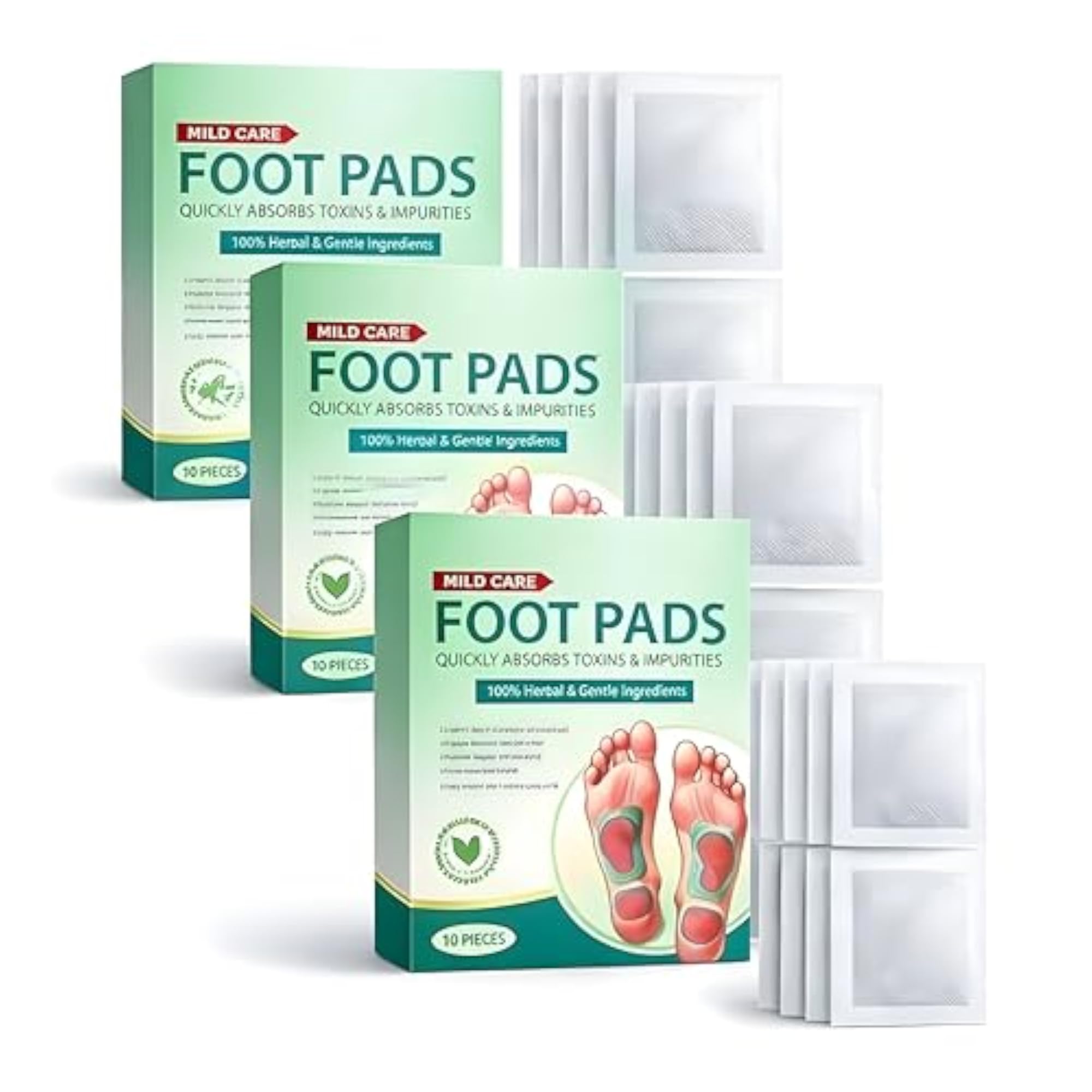 100% Herbal Detox Foot Pads, 10 Pieces for Sleep Aid