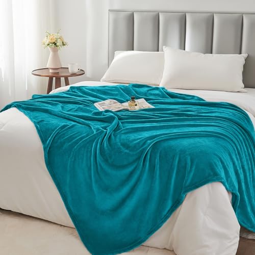 Image of BEDELITE Fleece Blanket King Size Blankets for Bed, Luxury Plush Cozy Fuzzy Blanket 108x90 inches, Super Soft Warm Lightweight Throw Blanket All Seasons Suitable, Teal Blue