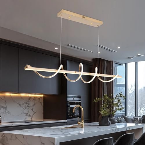 Likflyer Lampadario LED Moderna Sospensione Dimmerabile 3000K-6000K per Soggiorno, Cucina, Sala da Pranzo, Camera da Letto, Ufficio