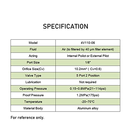 Électrovanne 4V110-06 DC12V pour automatisation et contrôle de vérin