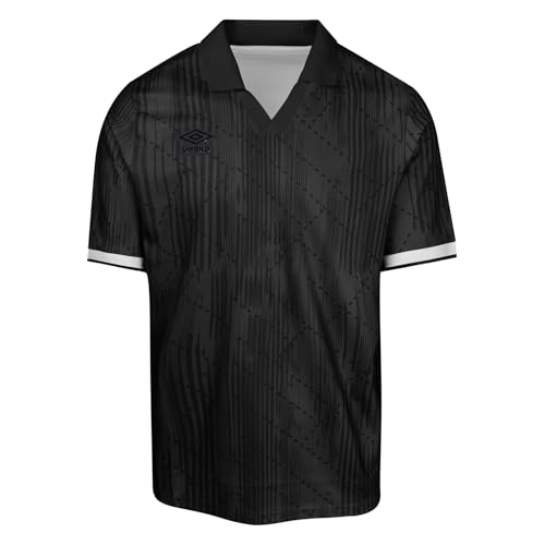 Chemise à manches courtes Umbro AOP au col Johnny distinctif et motif graphique intégral