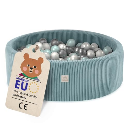 MISIOO Bällebad mit Schaumstoff-Füllung - 90x30cm - 200 Bälle -...