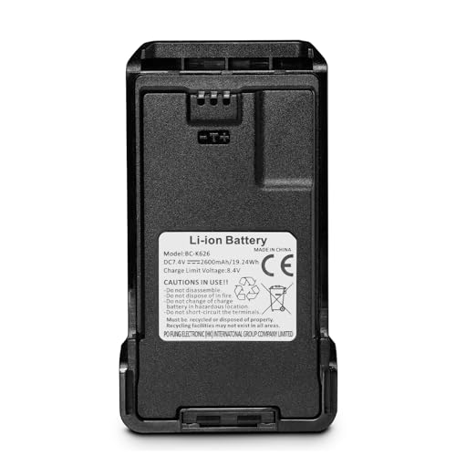 BAOFENG BC-K626 Original Battery, 2600mAh High-Capacity Rechargeable Li-Ion Battery for Extended Communication Time with USB-C Charging, 7.4V K6