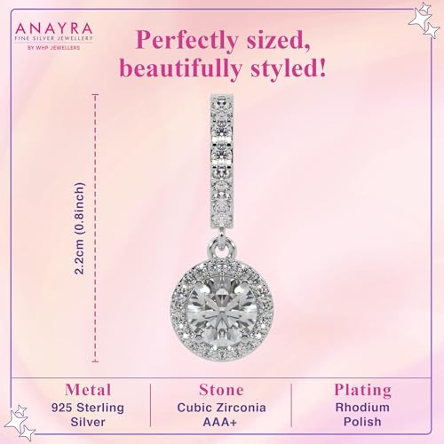 Image of 925 Sterling Silver Dangler Earrings for Women | Sterling Silver Drop Earrings | Hypoallergenic Rhodium Plated Anti-Tarnish Lightweight Daily Wear Jewellery | Gift for Wife, Girlfriend, Mother, Sister | Birthday, Anniversary, Rakhi