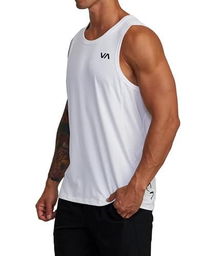 RVCA Men's Sport Vent Tank TOP, White, XX-Large