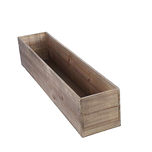 BalsaCircle 22x5 Inch Brown Wood Rustic Rectangular Boxes Planter Holders Centerpieces - Wedding Party Home Decorations Supplies