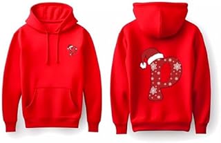 سويت شيرت بغطاء رأس مطبوع عليه حروف الكريسماس من راد، مقاس (6-9 سنوات)