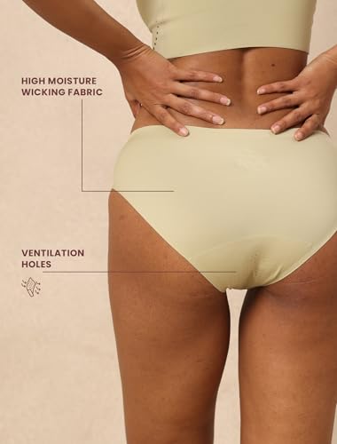 Image of Krvvy Low Waist Mid Coverage Seamless Bikini Panty for Women | Ultrasoft Underwear with 100% Cotton Gusset & Ventilation Holes