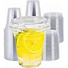 Green Direct 12 oz Disposable Clear Plastic Iced Coffee Cups with Strawless Sip Lids 100 Pack