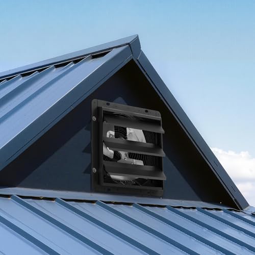 VEVOR 12 inch Exhaust Fan, Wall Mounted Attic Fan with Variable Speed, Temperature & Humidity Controller, 1500 CFM, Automatic Shutter by VEVOR - Used condition - Image 2