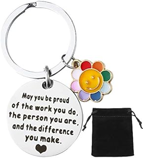 lvzhen Thank You Keyrings, Thanks Keyring Sunflower May You Be Proud Keyring Thank You Gift Keyring Nurse Appreciation Keyring Leaving Gifts for Colleagues Teachers Nurse Women