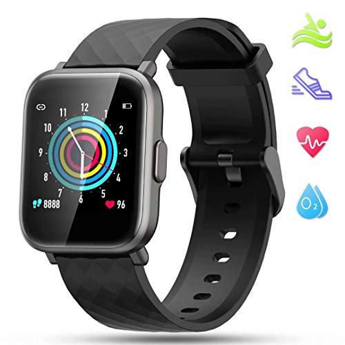 LIDOFIGO Smartwatch Herren Fitnessuhr Touchscreen Fitness Armband Pulsuhr IP68 Wasserdicht Sportuhr Fitness Tracker mit Stoppuhr Schlafmonitor Kompass Schrittzähler Uhr Damen Smartwatch Android iOS