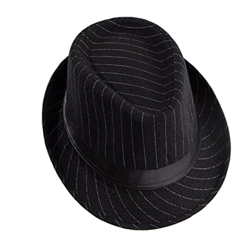 Image of Felt Trilby Fedora Hat Short Brim Panama Jazz Hat 20s Bowler Gatsby Cap for Men Women