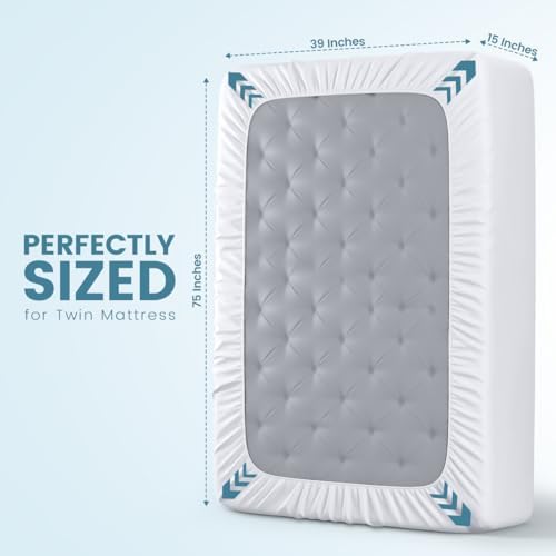 Waterproof Twin Size Mattress Protector fits Upto 15" deep Mattresses — view 3